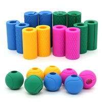 silicone gym dumbbells barbell bar thicken weightlifting non slip hand grip ring grippers strength training
