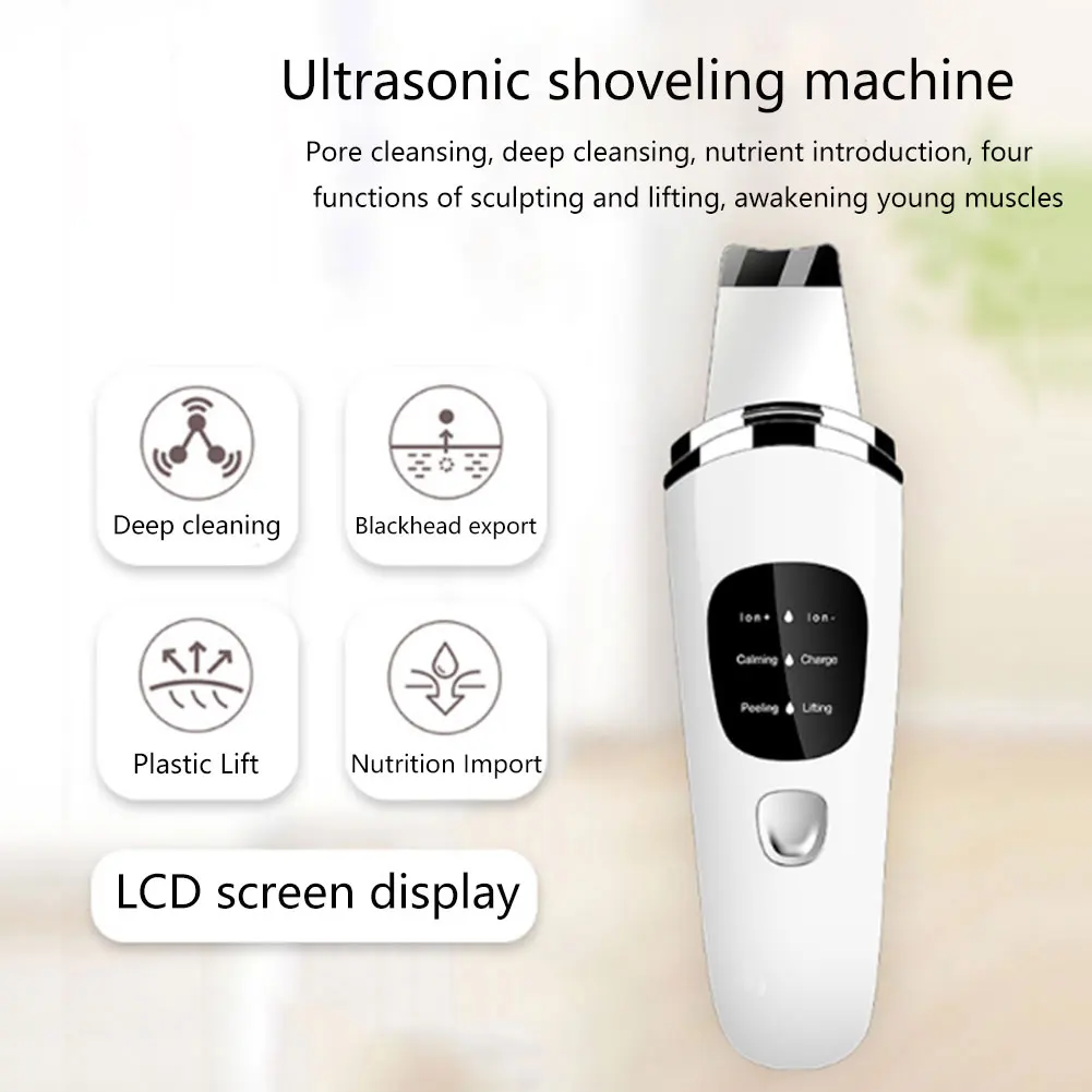 

Skin Scrubber Ultrasonic Blackhead Remover Lifting Deep Face Cleaning Salon ABS Handheld Electric Home Extractor Gift Portable