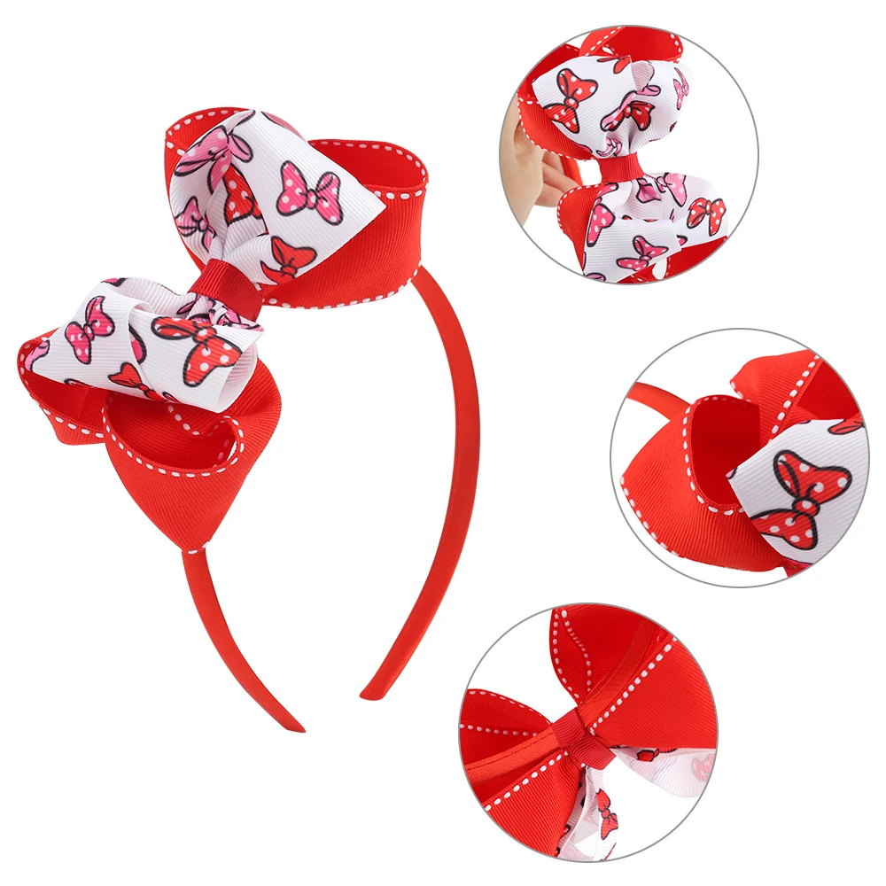 Повязка на голову с двойным бантом для девочек яркая Рождественская лента в