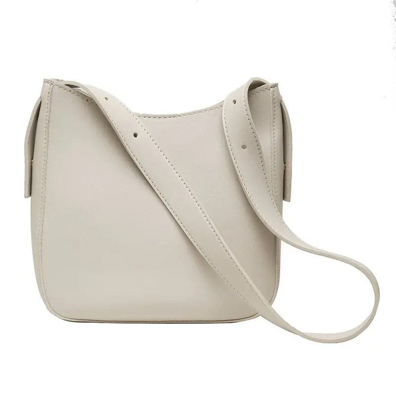 

Leather Small PU Bucket Crossbody Bags for Women 2021 Summer Trendy Shoulder Handbags and Purses Lady Solid Color Purses