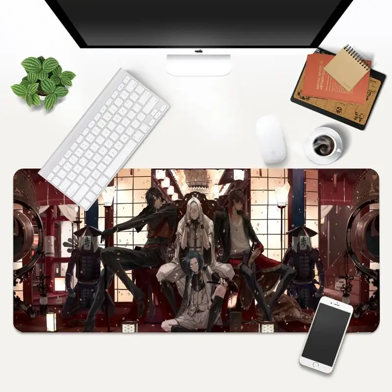 

Touken Ranbu anime Natural Rubber Gaming mousepad Desk Mat XL Large Gamer Keyboard PC Desk Mat Takuo Computer Tablet Mouse mat