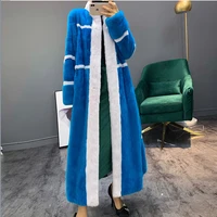 120cm x long real mink fur coats for women winter new natural full pelt genuine mink fur coat outwear high quality fur overcoat