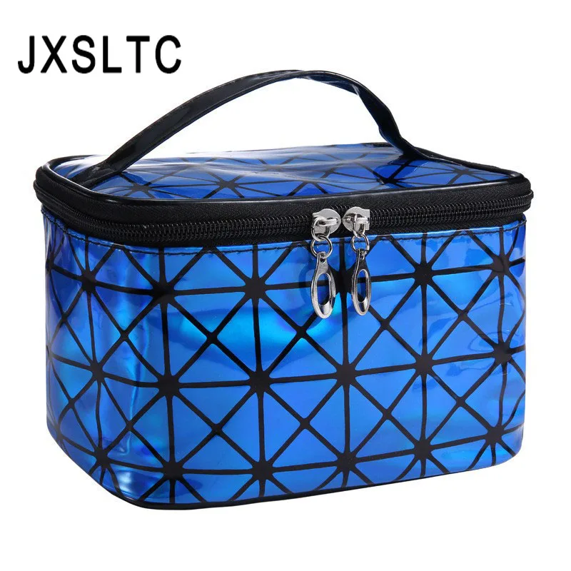 JXSLTC женские косметички в полоску с узором органайзер для макияжа складная