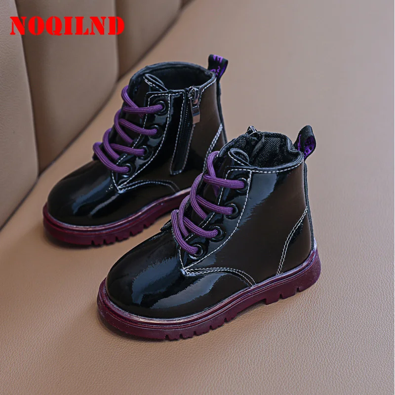 Детские ботинки для мальчиков Зимняя водонепроницаемая обувь из искусственной