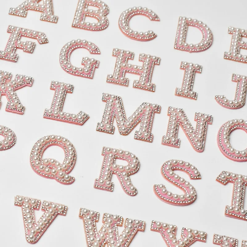 Pink Letter Patches White Pear Decor Iron-on &amp Sew-on Clothing Beading Applique DIY Craft Accessories | Дом и сад