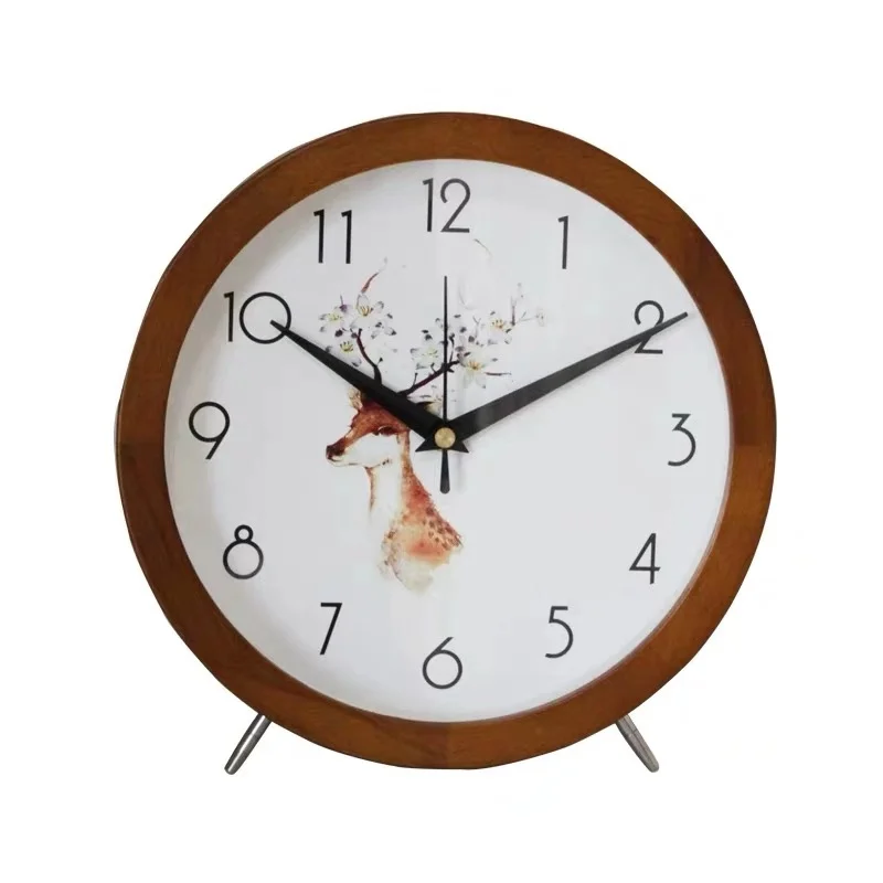 Креативные деревянные современные минималистичные тихие настольные часы для
