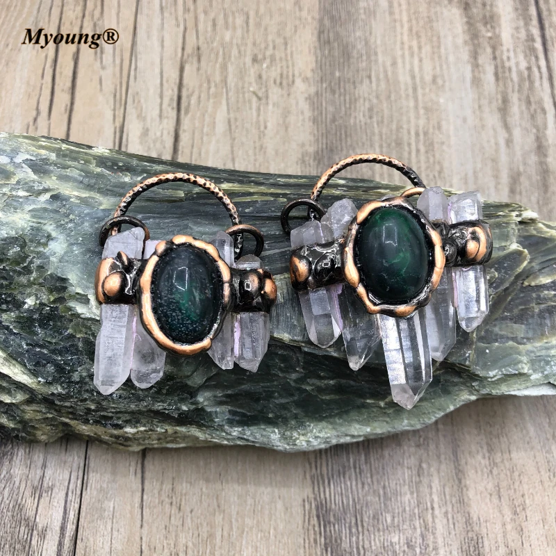 Градуированный сырой грубый Кристалл кварца точки припоя Подвески в виде палок с