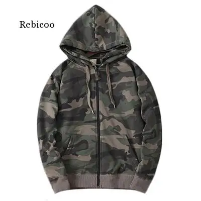 

Men Zip Up Camouflage Hoodies Cotton Terry Military Style Mens Camo Pattern Hooded Sweatshirts Raglan Sleeves Male Hoodie