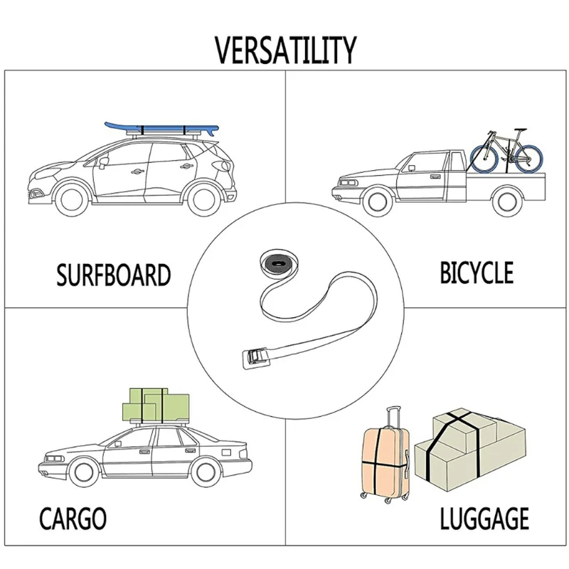 

Tie Down Strap Padded Cam Lock Buckle Cargo Straps for Moving Appliances Motorcycle Kayak Surfboard Surf Rack H053