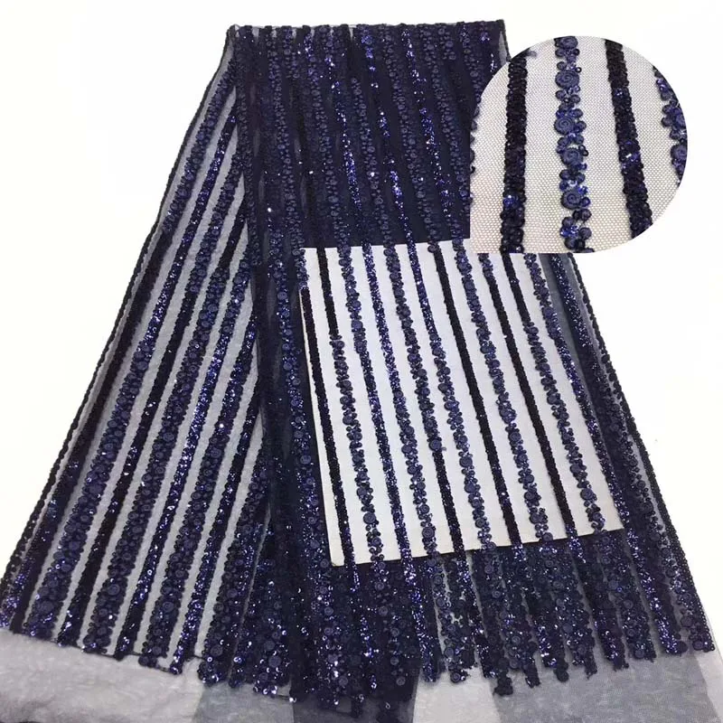 Новый Африканский новейший дизайн 5 ярдов высокое качество тюль ткань с бусинами