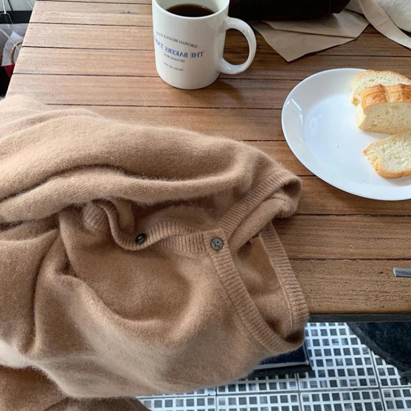 Женский однобортный джемпер кашемировый свитер Кардиган с длинным рукавом