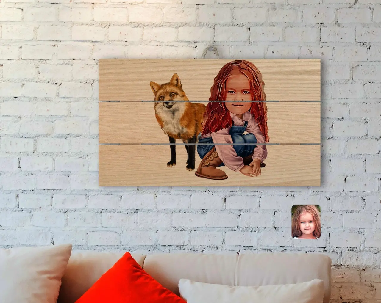 

Персонализированные женский ребенка карикатура аутентичный деревянный поддон Tablo-9