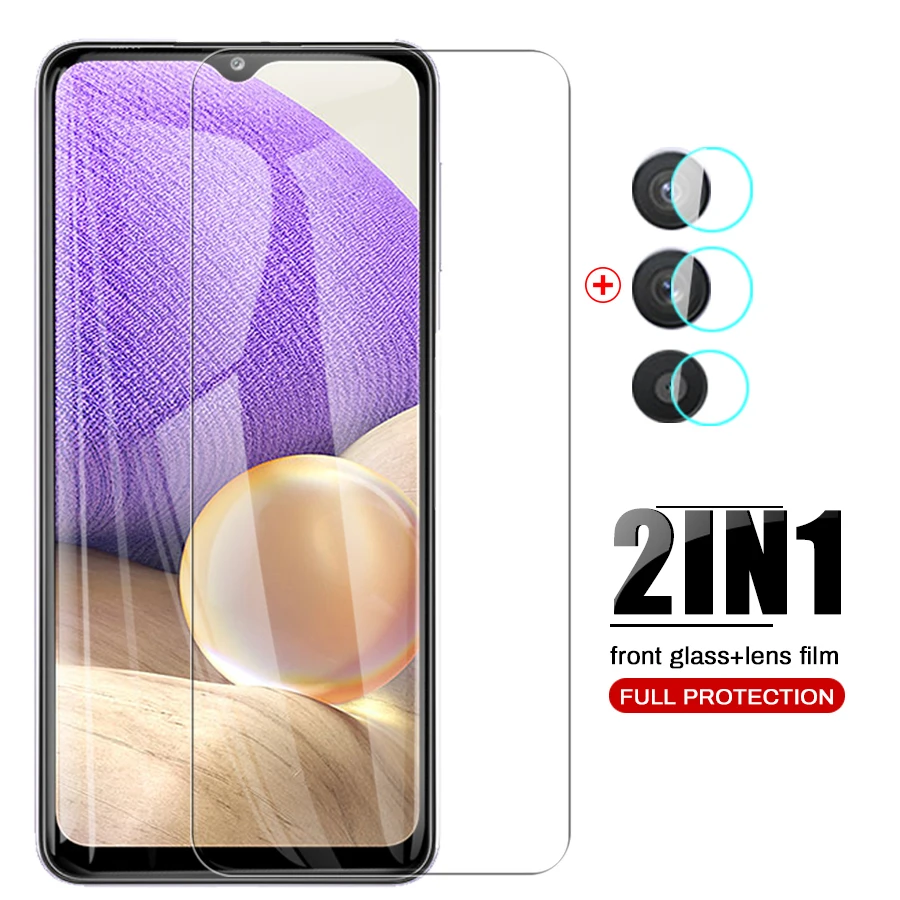 

sansung a32 glass tempered glasses for samsung galaxy a32 a 32 a 32 5g camera lens protective film screen protectors glas 6.5"
