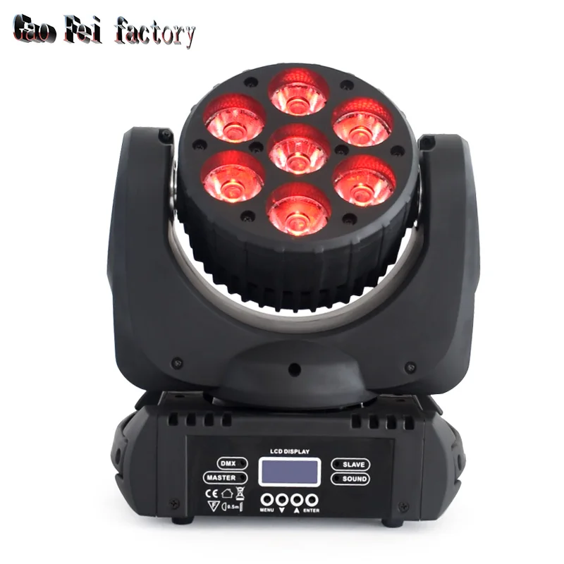 moving head 7X12W Светодиодный светильник сценических эффектов со сменой цвета rgbw свет движущаяся головка/светодиодный движущийся луч головы/светодиодный Рождественский свет проектор - Цвет: moving head 7X12W