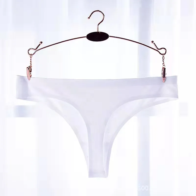 

Foreign trade ladies thong one piece ice silk seamless thong underwear low waist sexy cotton crotch Amazon hot style