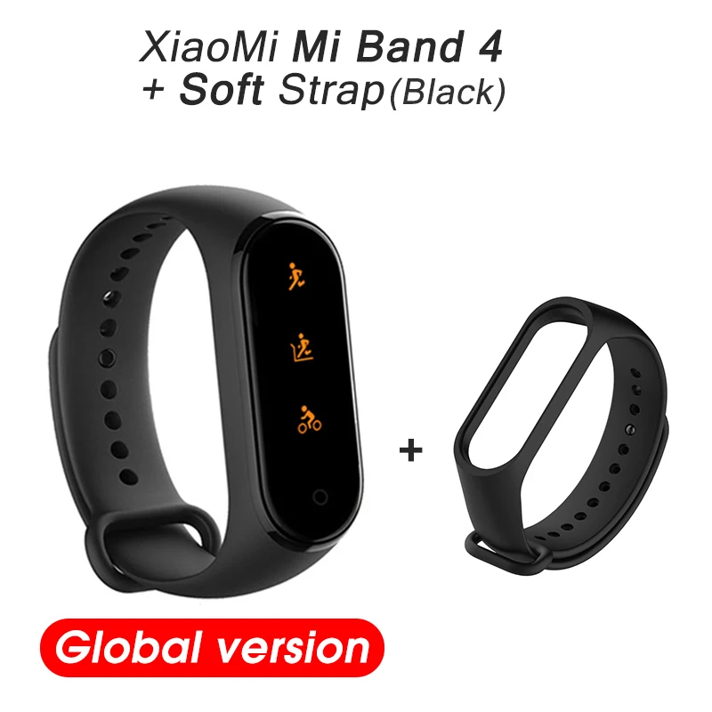 Xiaomi mi браслет 4 браслет mi band 4 Глобальный смарт-Браслет фитнес-трекер Xiaomi mi 4 браслет пульсометр SmartBand - Цвет: Global 4 Package 1