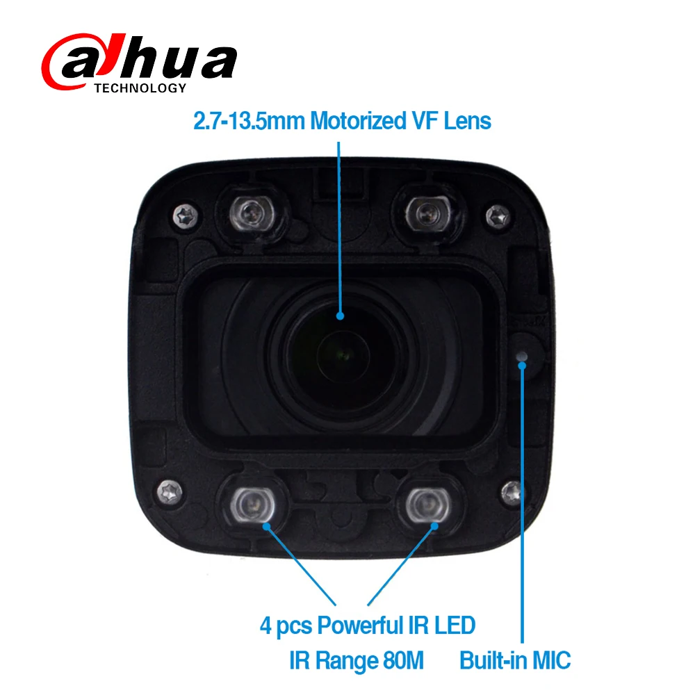 IP-камера Dahua HD 6 МП 2 7-13 5 мм 5-кратный зум ночное видение IR60M встроенный микрофон PoE