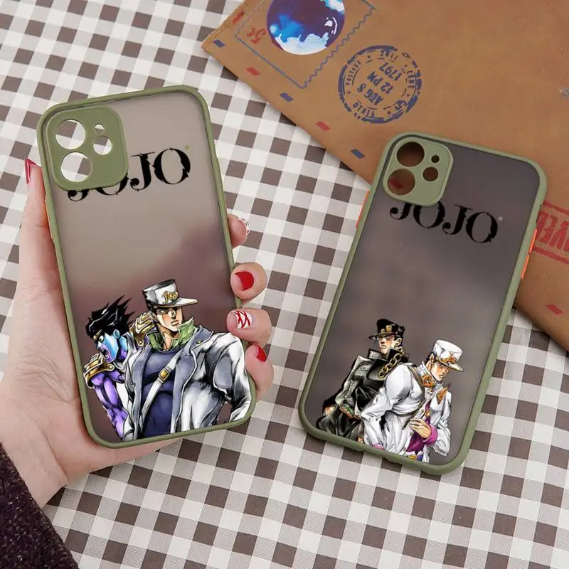 

JoJo Bizarre Adventure Phone Case For iPhone 12 11 Mini Pro XR XS Max 7 8 Plus X Matte transparent Back Cover