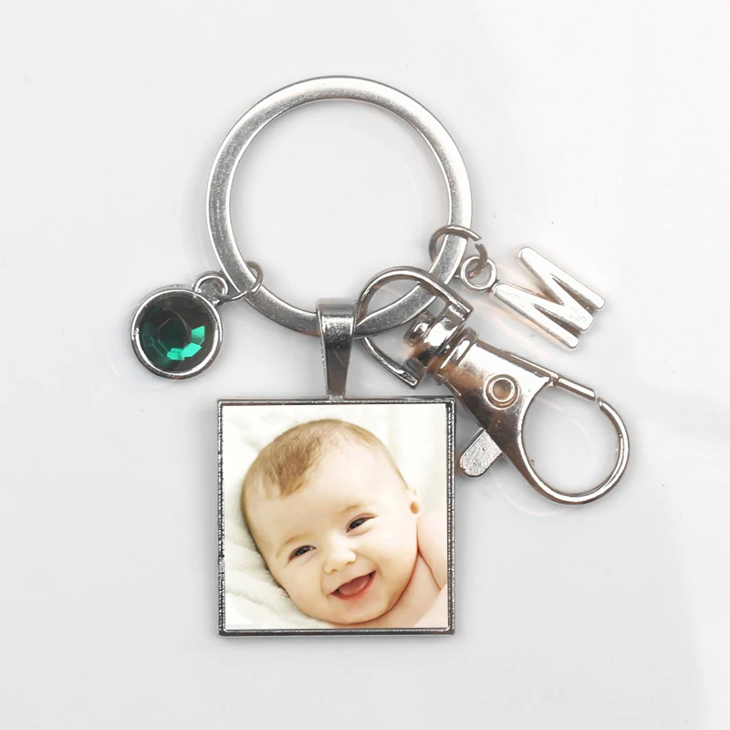 Personalizeds брелок квадратная частная фотография семья ребенок папа мама сестра