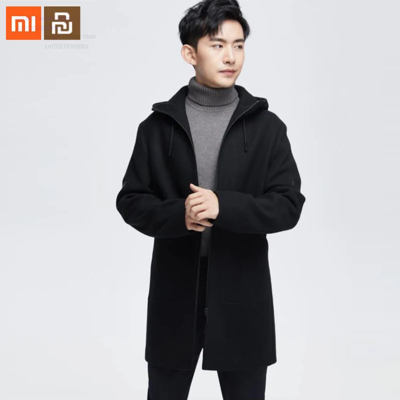 Xiaomi mijia мужское шерстяное деловое повседневное пальто с капюшоном модное удобное