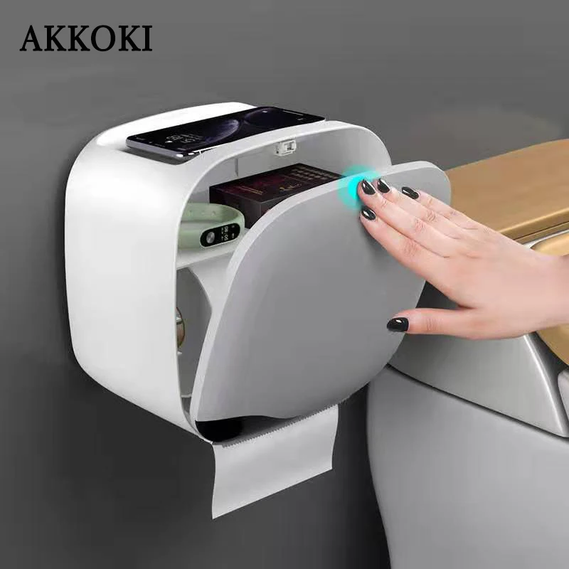 

Водонепроницаемый держатель для полотенец и туалетной бумаги, настенный кухонный стеллаж для салфеток, вместительный ящик для хранения, Бытовые аксессуары для ванной комнаты