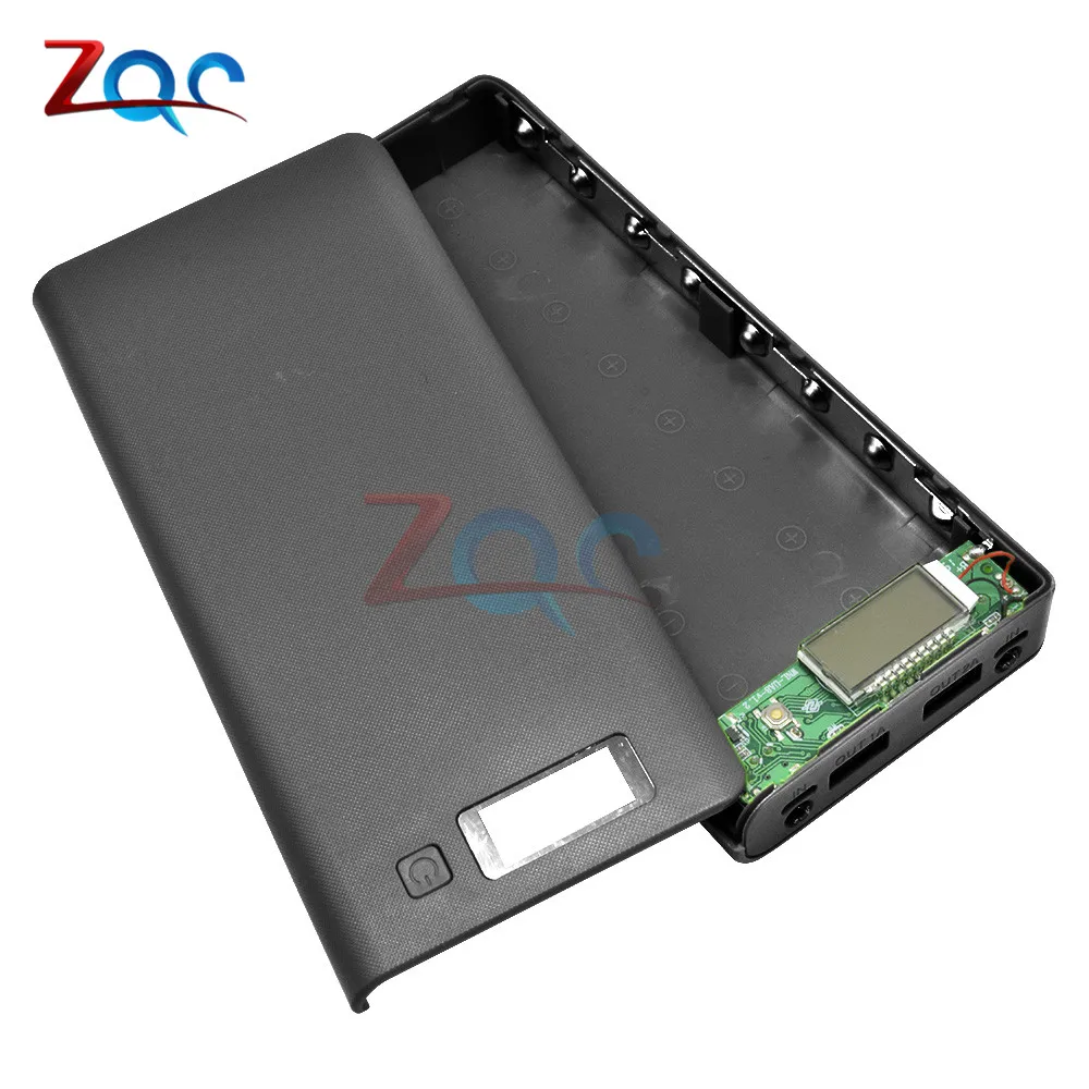 DIY Dual USB 5V 2.1A/5В 1A 18650 Батарея Мощность банк Зарядное устройство чехол 8 шт. 18650 Батарея держатель ЖК-дисплей индикатор Dual Micro USB Вход