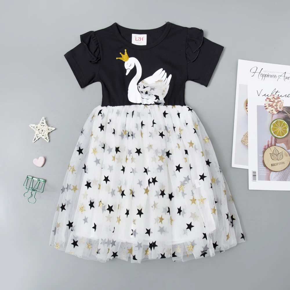 Summer Kids Dresses For Girls Unicorn Birthday Party Dresses 2022 Children Girls Rainbow Tutu Mesh Princess Dress 3 4 5 6 7 Year