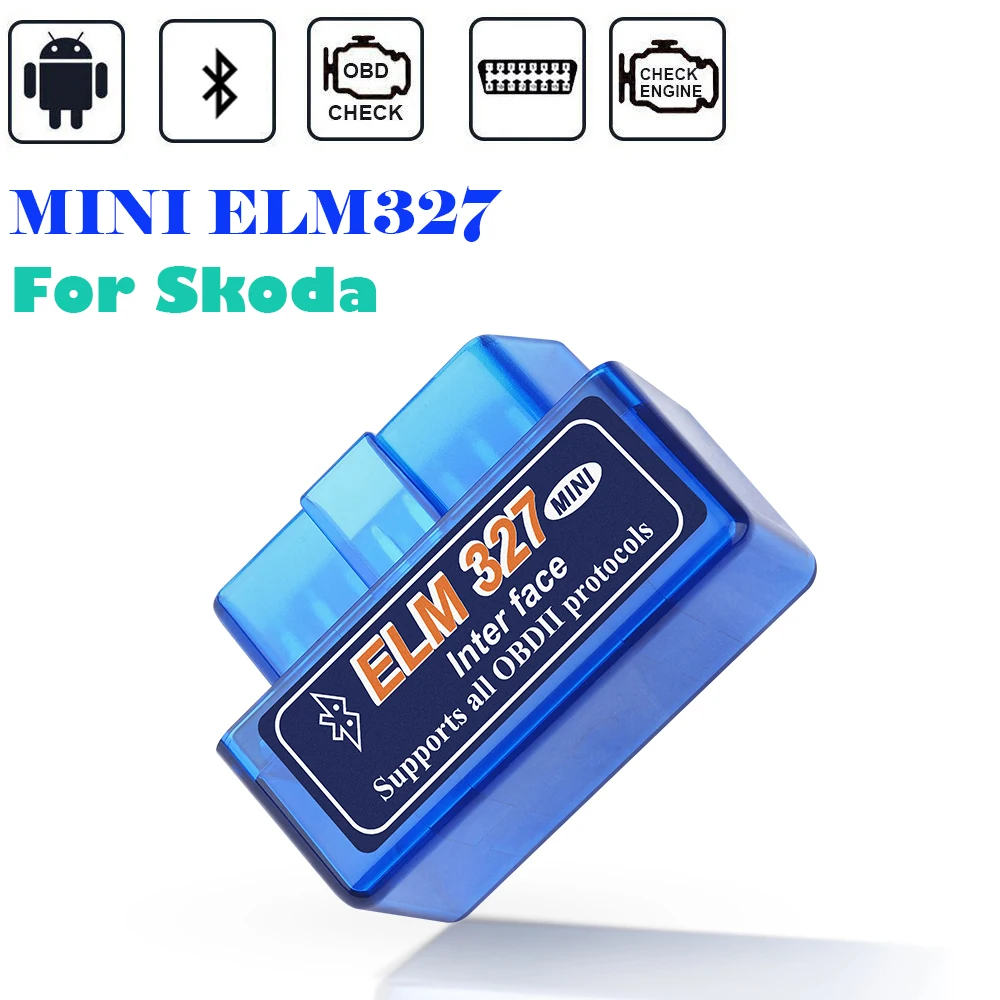 Диагностический сканер ELM327 OBD2 Bluetooth для Skoda Superb Octavia Rapid YETI Kodiaq Kamiq Karoq