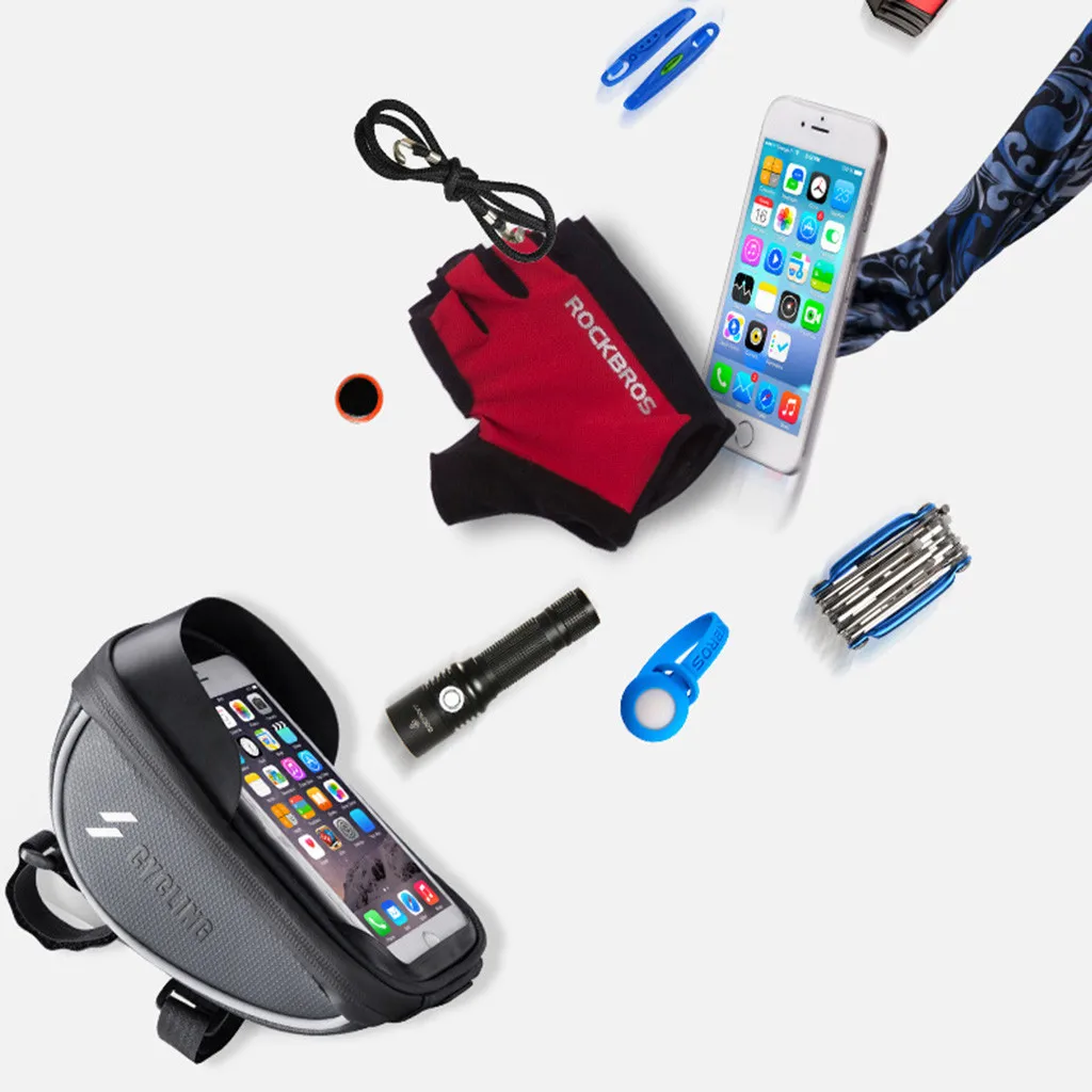 Водонепроницаемый черный чехол для велосипеда подходит 6 дюймовых телефонов с