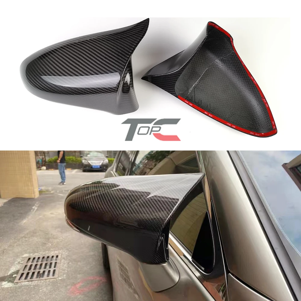 

TOPC Real Carbon Fiber Car Side Rear View Mirror Cap Shell Cover Trim for Lexus ES GS IS CT LS RC 200t 300 350 F SPORT 2pcs/Set