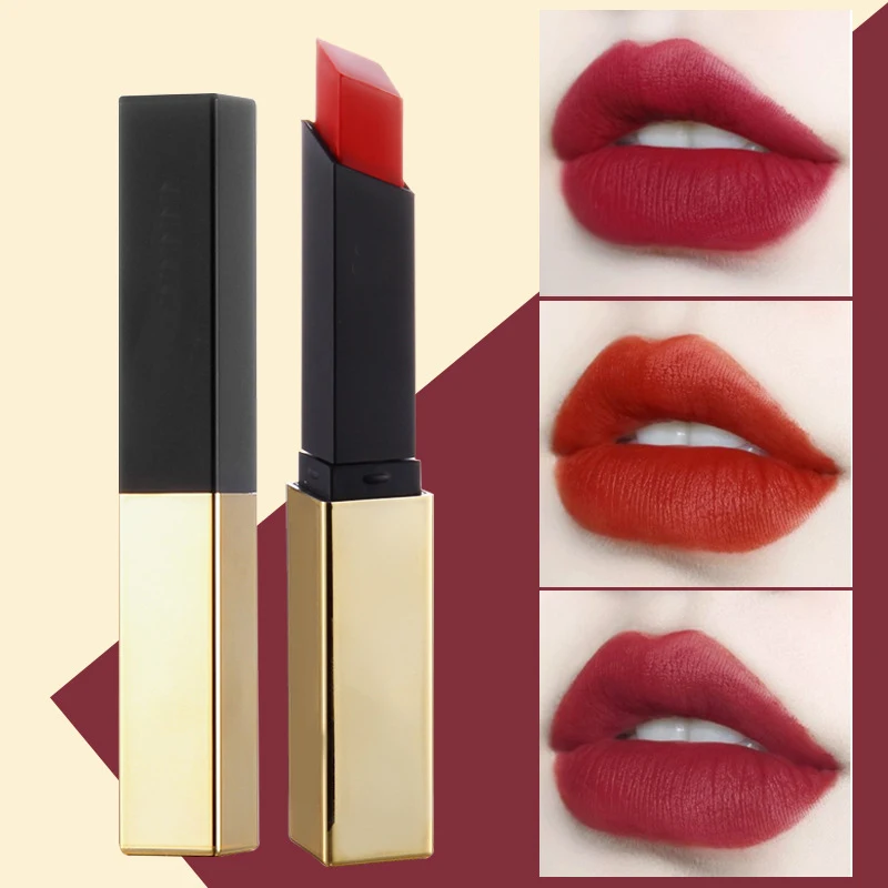 6 цветов Макияж Красота матовая губная помада маленькие золотые палочки прочный