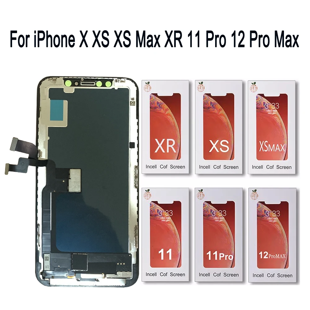 Pantalla LCD RJ para iPhone X, XS, XR, XSMax, 11, 11Pro, 11, ProMax, 12, 12Mini, 12pro Max, pantalla t&aacute;ctil 3D, sin p&iacute;xeles muertos-0