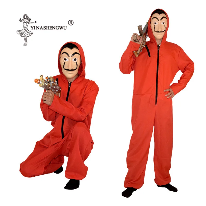 La Casa De Papel Сальвадор Дали фильм Косплэй костюм вечерние Хэллоуин маска деньги Heist