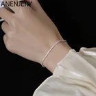 Женский браслет-цепочка ANENJERY, простой Регулируемый Браслет из стерлингового серебра 925 пробы, S-B446