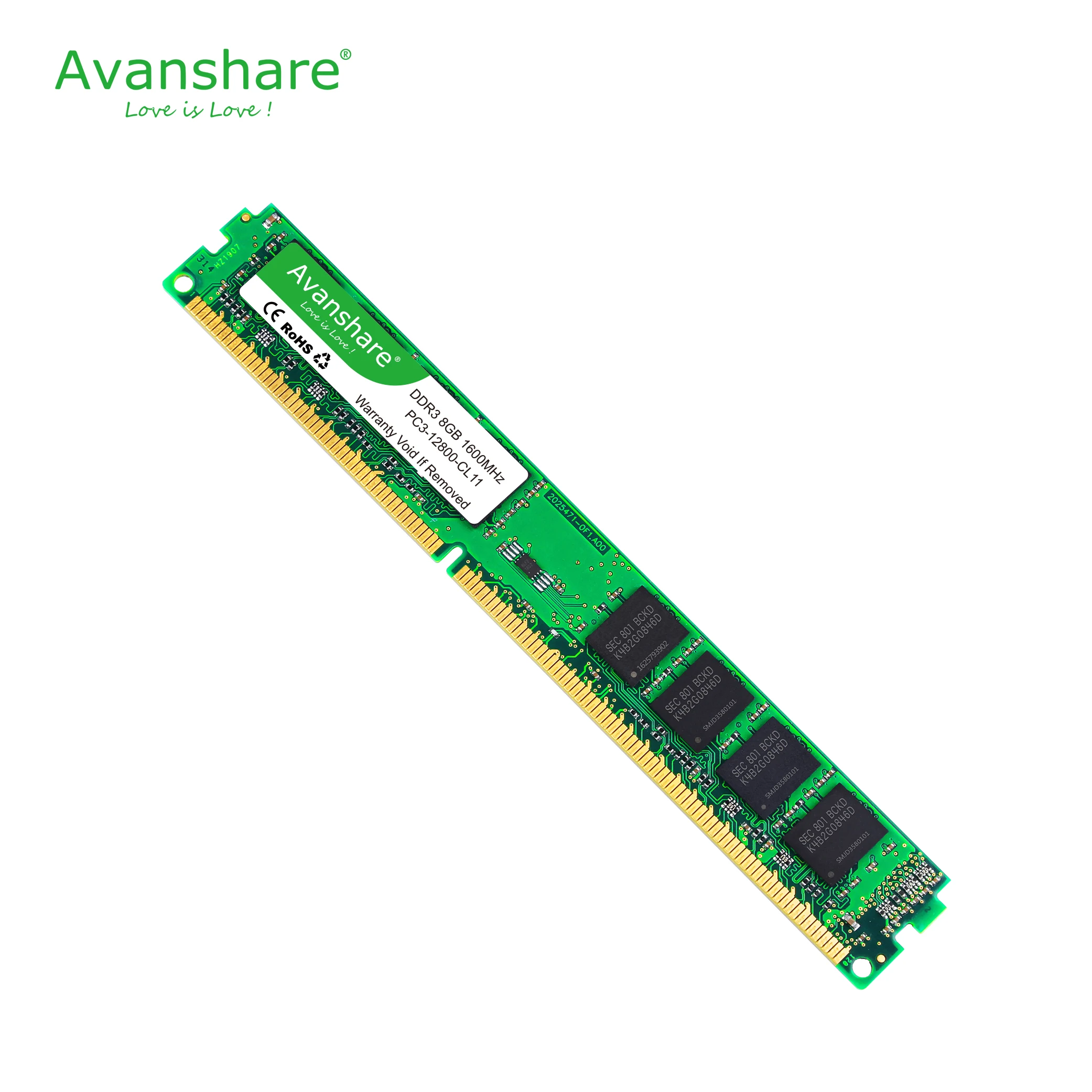 Оперативная память Avanshare DDR3 4 ГБ/8 ГБ 1333 МГц/1600 МГц и 2 Гб 1333 МГц для настольных ПК 240pin 1,5 в DIMM Intel/AMD