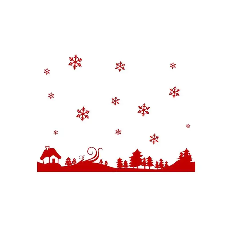 2 шт Снежная стеклянная наклейка фон Рождественская витрина оконная