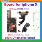 Материнская плата для Iphone x xs max xr, 64 ГБ, 128 ГБ, 256 ГБ, сбез face ID, логическая плата системы IOS, Заводская разблокированная материнская плата, 4G сеть