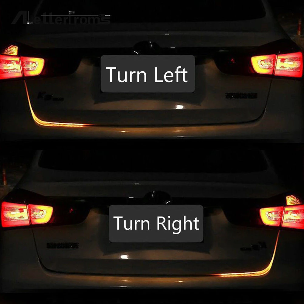 

1.2m 12V Car Four Colors Flow Type 36 LED Car Tailgate Strip Waterproof Brake Driving Turn Signal Daytime Running Luggage Light
