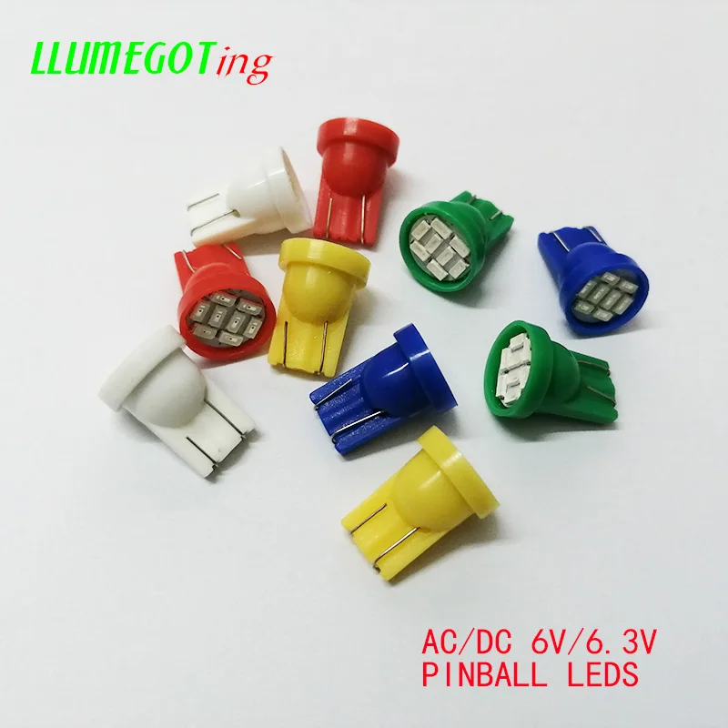 50 шт. 194 T10 #555 танкетка 8 SMD 1206 3014 неполярность несколько цветов AC DC 6V 6 3 V Bally пинбол