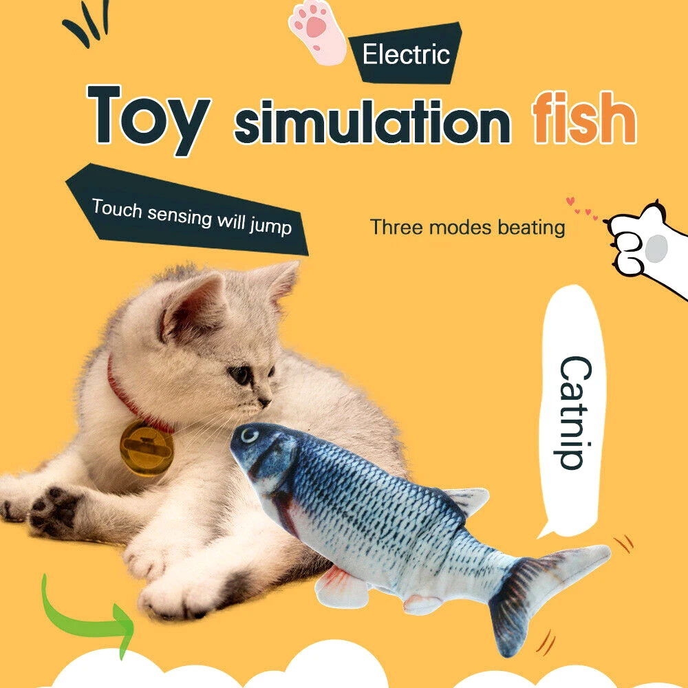 30 см кошачья Игрушка Рыба Электрический usb зарядник для зарядки моделирование