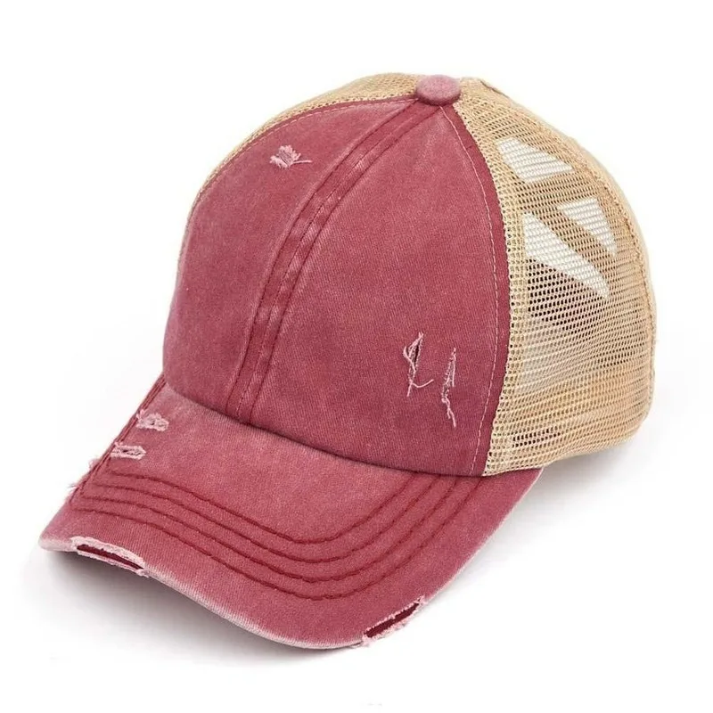 Women Ponytail Baseball Cap Hat 2020 New Arrival Hat Caps Outside Sport Hip Hop Snapback Washed Visor  hats for women  dad hats