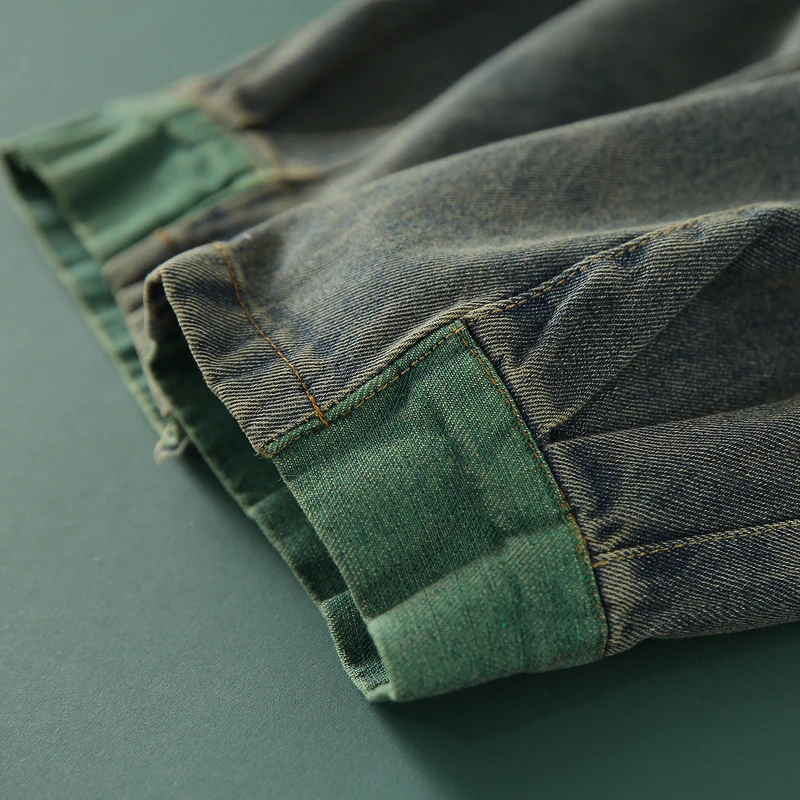 Женские джинсы с эластичной талией свободные брюки до щиколотки весна-осень |