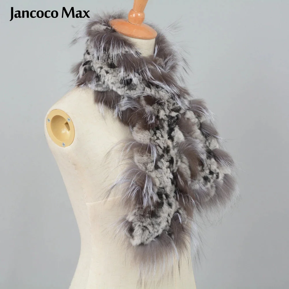 Jancoco Max Новое поступление натуральный мех кролика Рекс и натуральным лисьим мехом