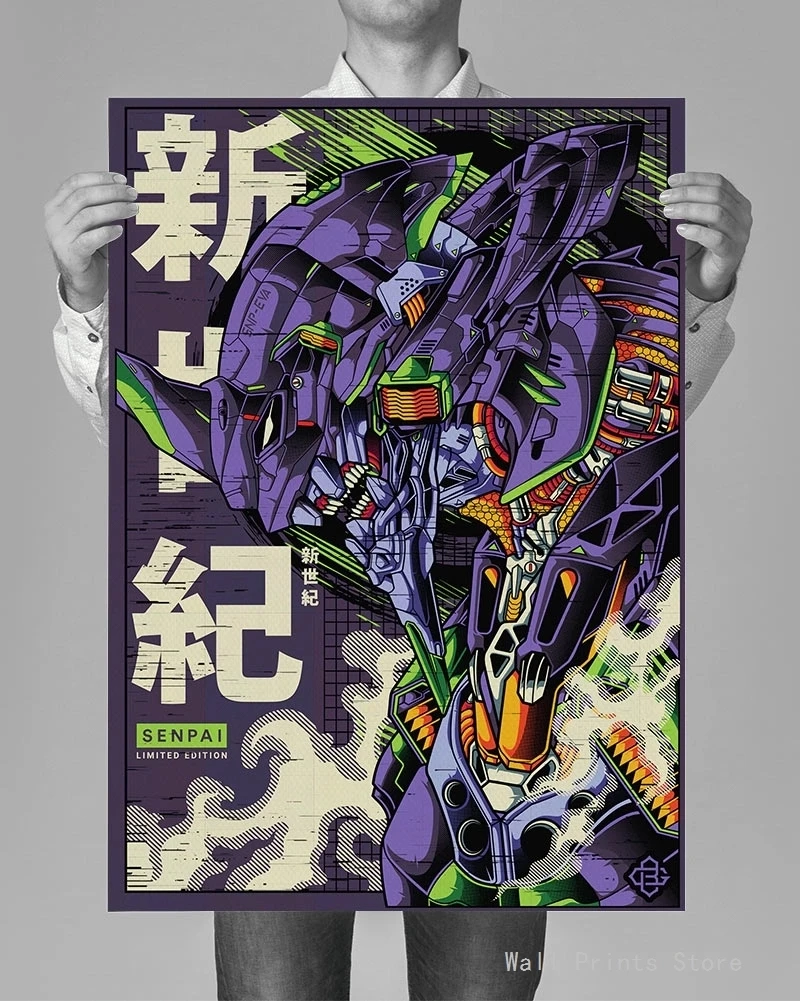 

Home Decor Canvas Painting Anime New Evangelion Picture Home Decoration Paintings Poster Oil Prints Wall Art Modular Living Room