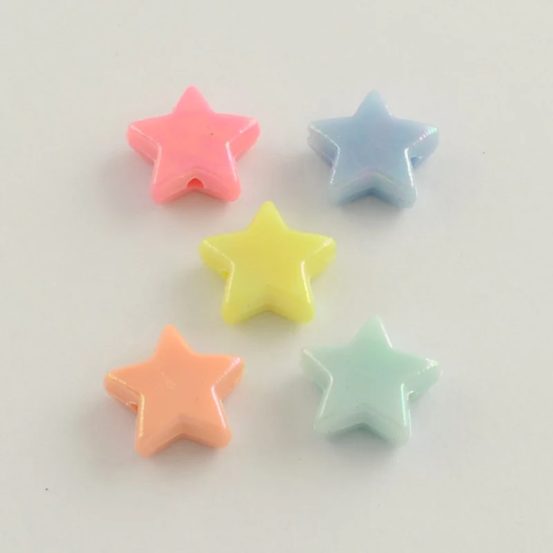 

500g AB Color Plated Acrylic Star Beads Mixed Color Beads For DIY Jewelry Making , 14x14x5mm, Hole: 2mm; about 1080PCS//500g