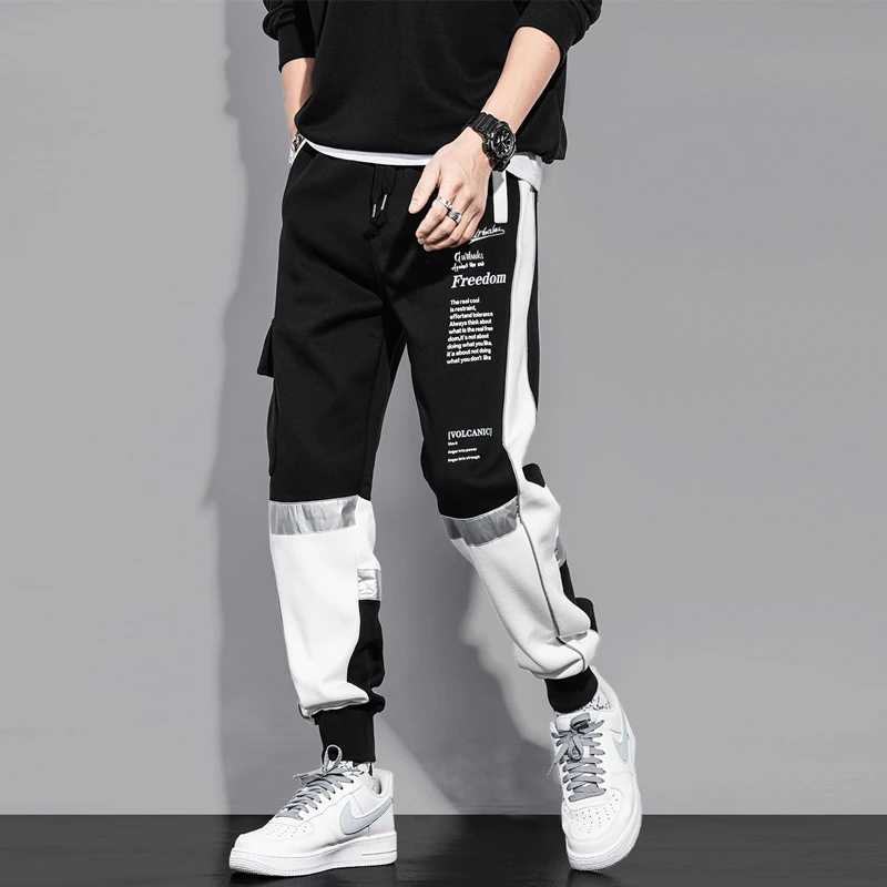 

Pants men's Korean version of the trend of casual pants summer men's sports pants spring and autumn models loose wild leggings p