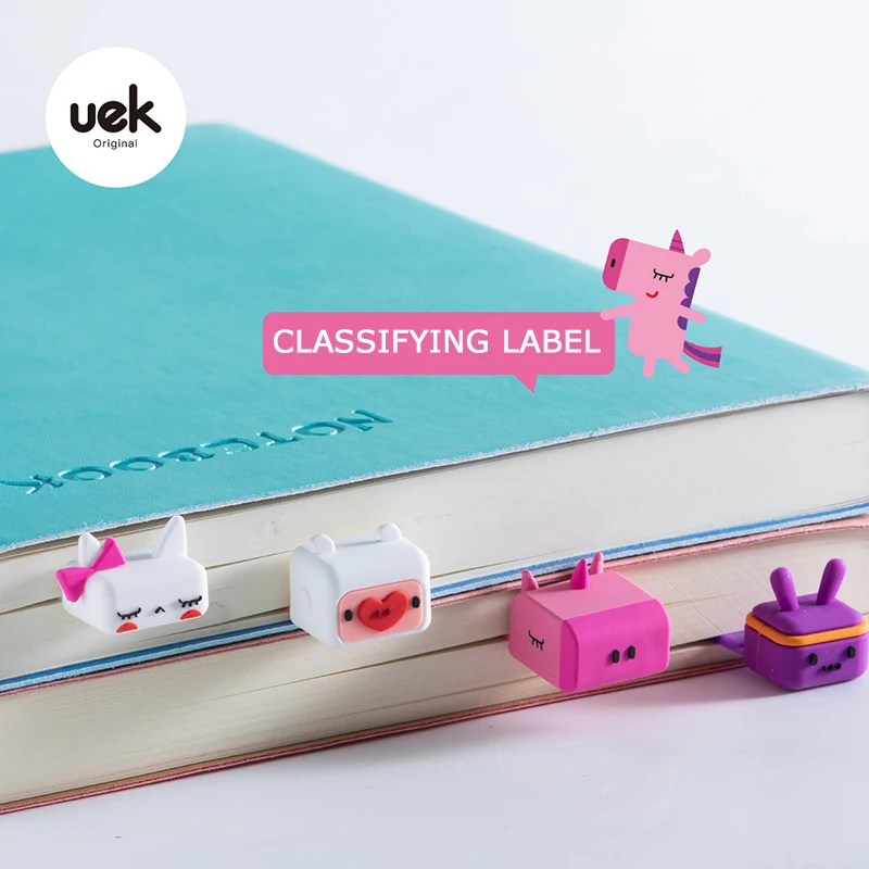UEK Мультяшные закладки Pad Творческий мягкий силиконовый книжные маркеры