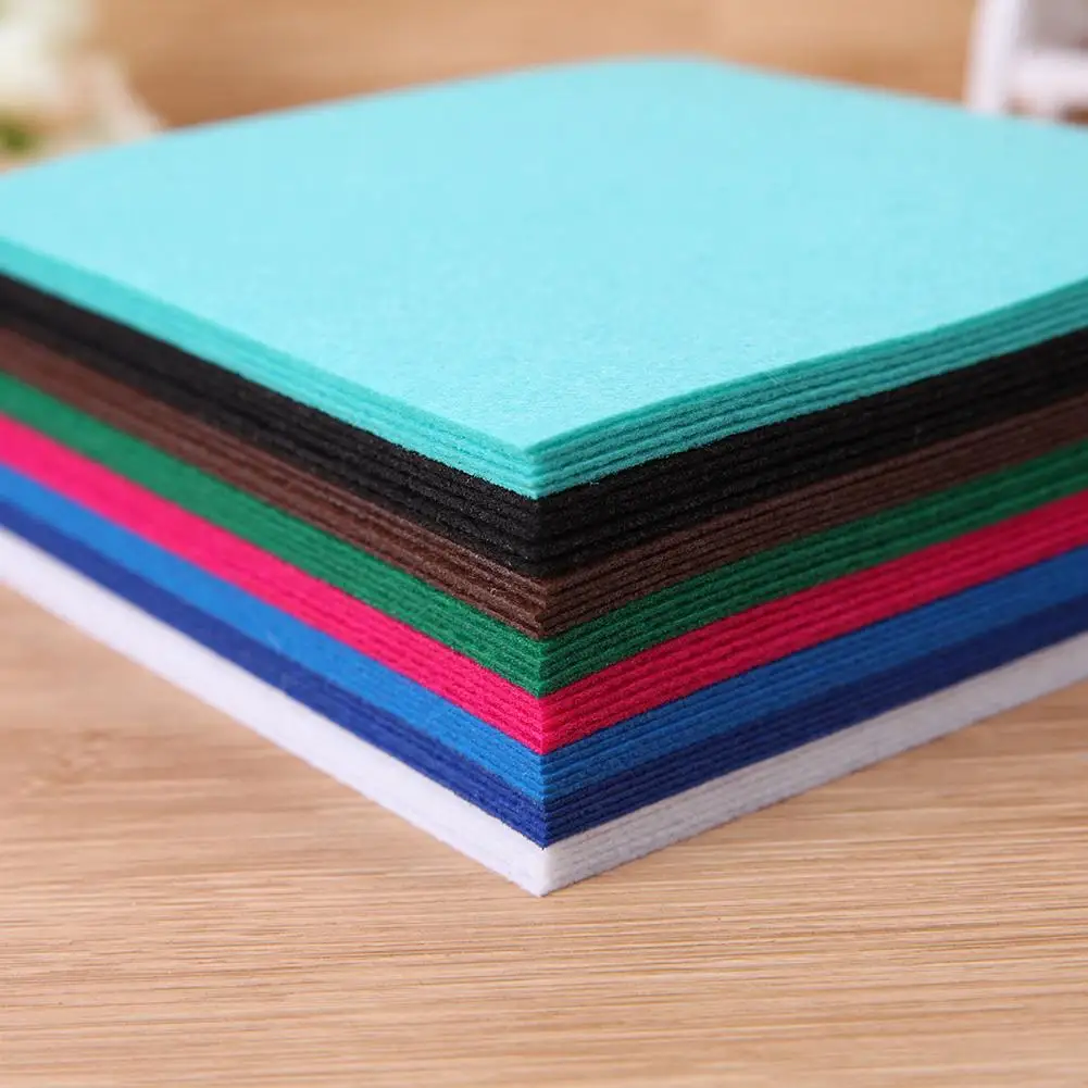 40 unids/set no tejido de fieltro poli&eacute;ster tela de fieltro DIY paquete para mu&ntilde;eca coser arte hecho a mano de fieltro grueso pa&ntilde;o de DIY parche-2