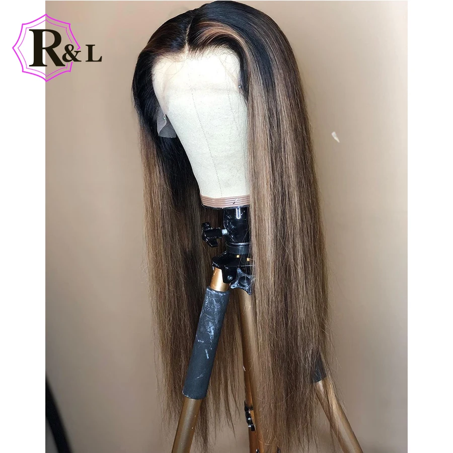 RULINDA 13x6 Ombre Цвет фронта шнурка человеческие волосы парик предварительно