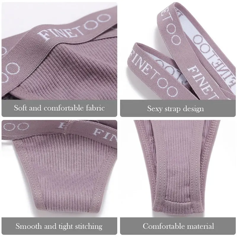 

Sports Letter Sexy Panties Cross Bandage Women's Underpants Low Seamless Thong Breathable Underwear Temptation Breifs